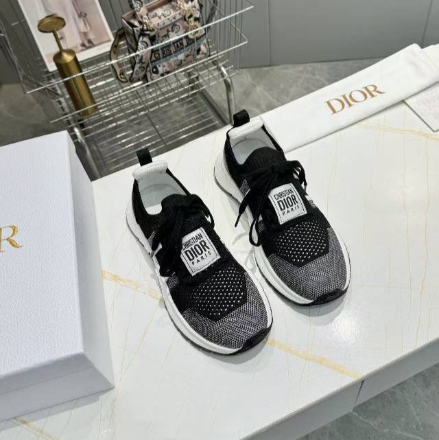 CD RUN SNEAKER 25S IN BLACK MESH FABRIC TWO-TONE SOLE