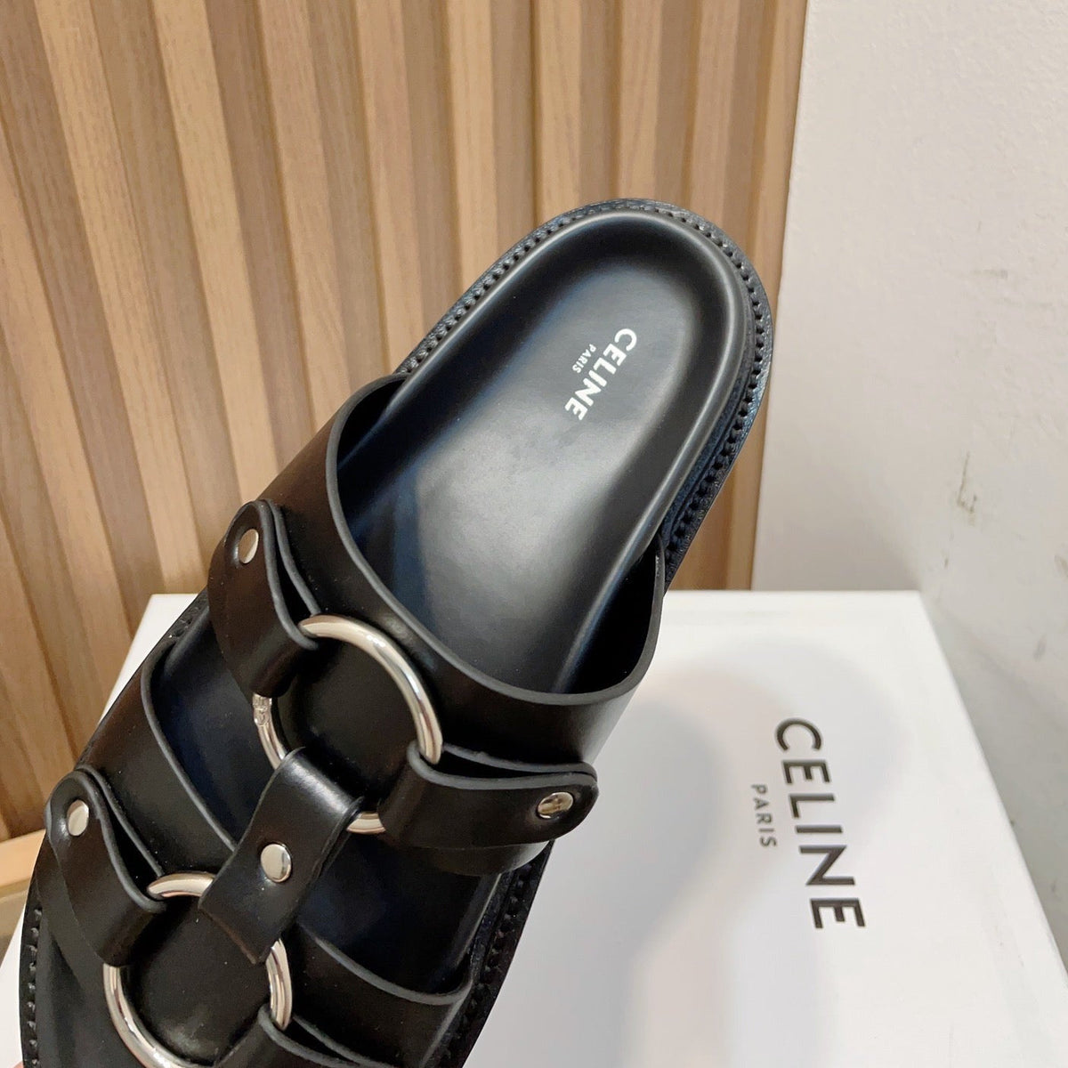 DAD SANDALS BLACK CALFSKIN