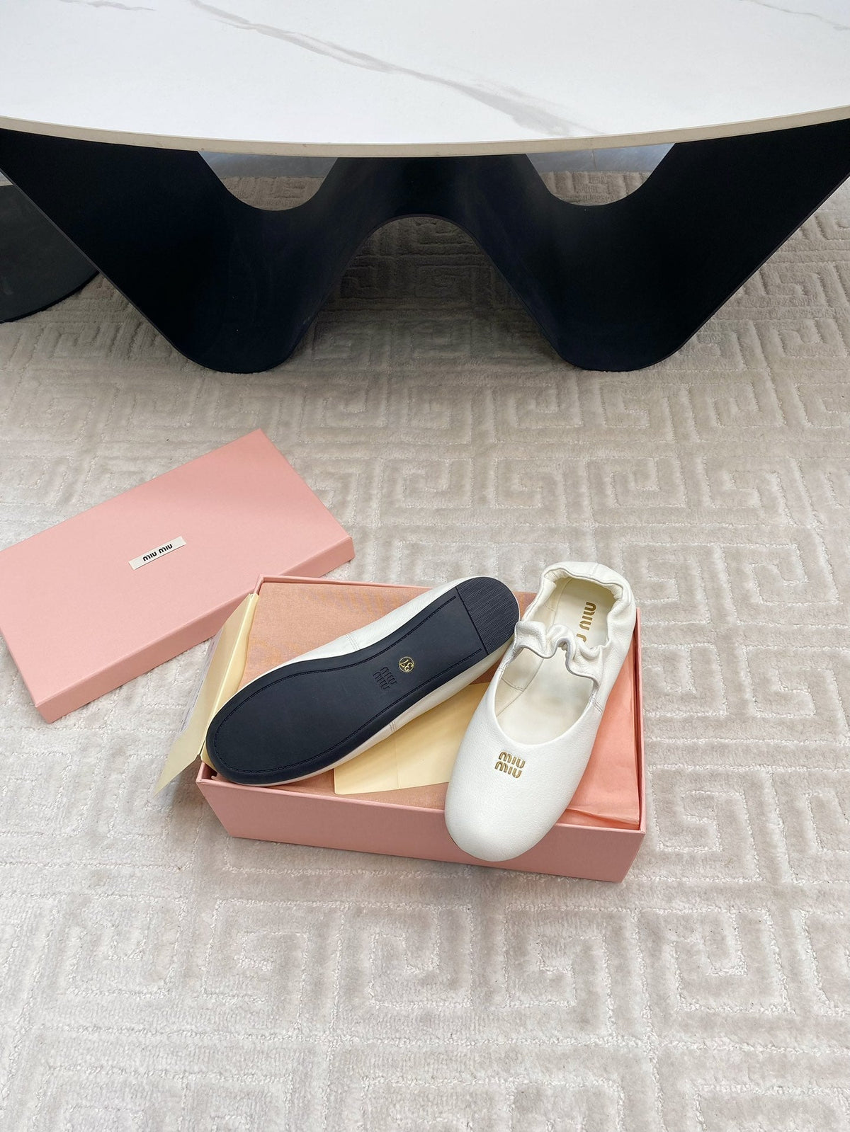 MARY JANE FLATS IN WHITE SMOOTH LAMBSKIN