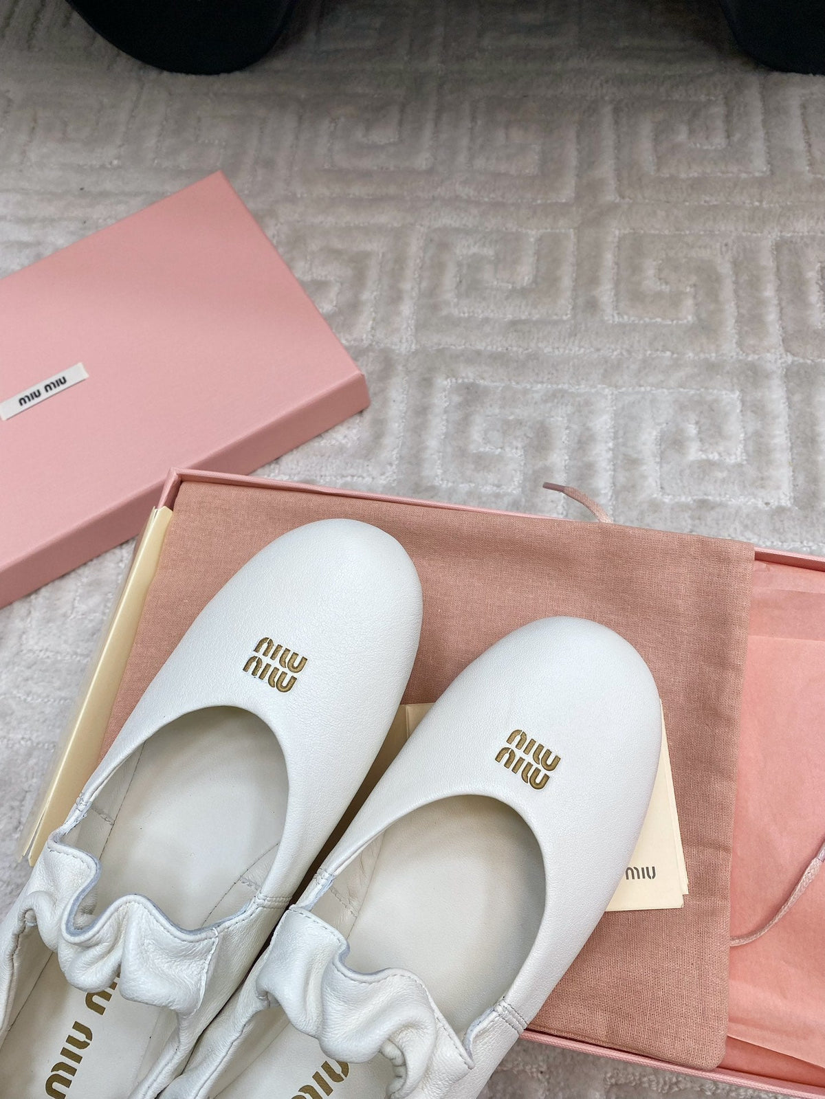 MARY JANE FLATS IN WHITE SMOOTH LAMBSKIN