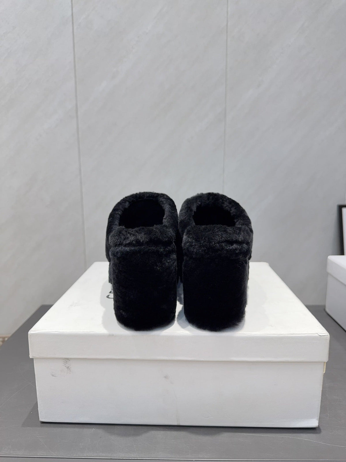 CELINE 26S HIGH-HEEL SANDALS IN BLACK PURE WOOL