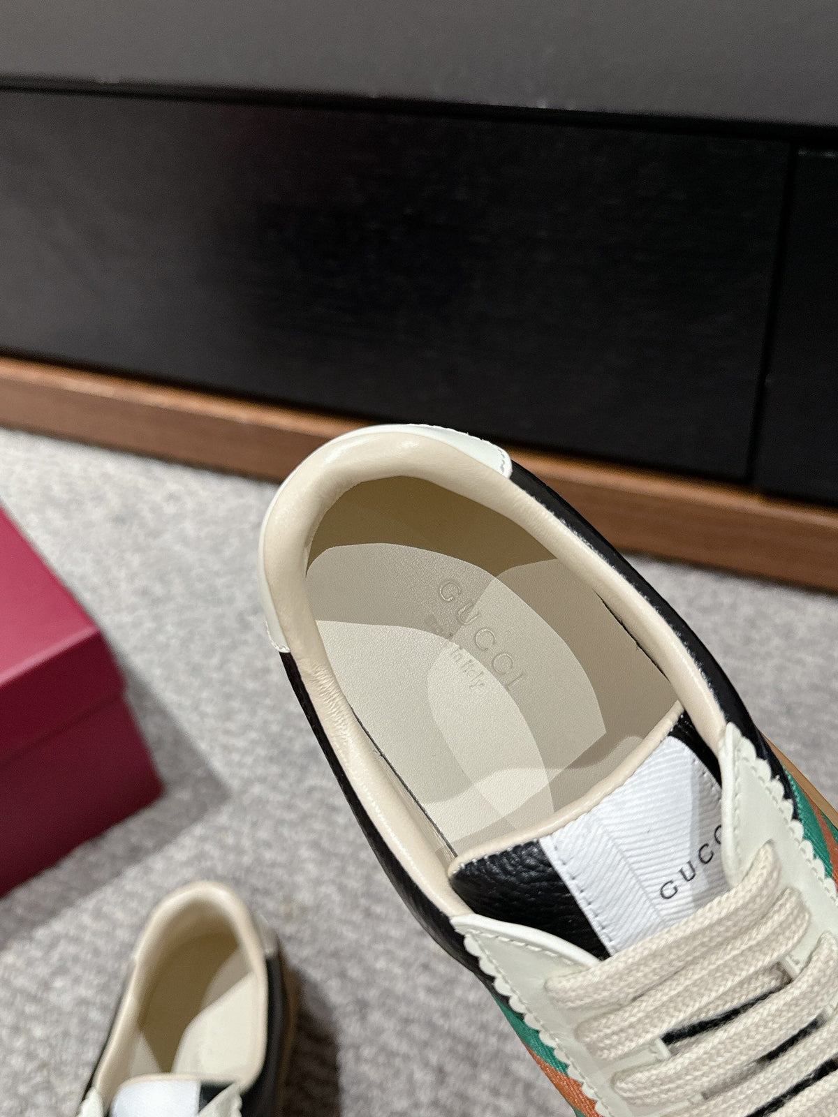 GG & ADIDAS SNEAKER BLACK AND BROWN CALFSKIN