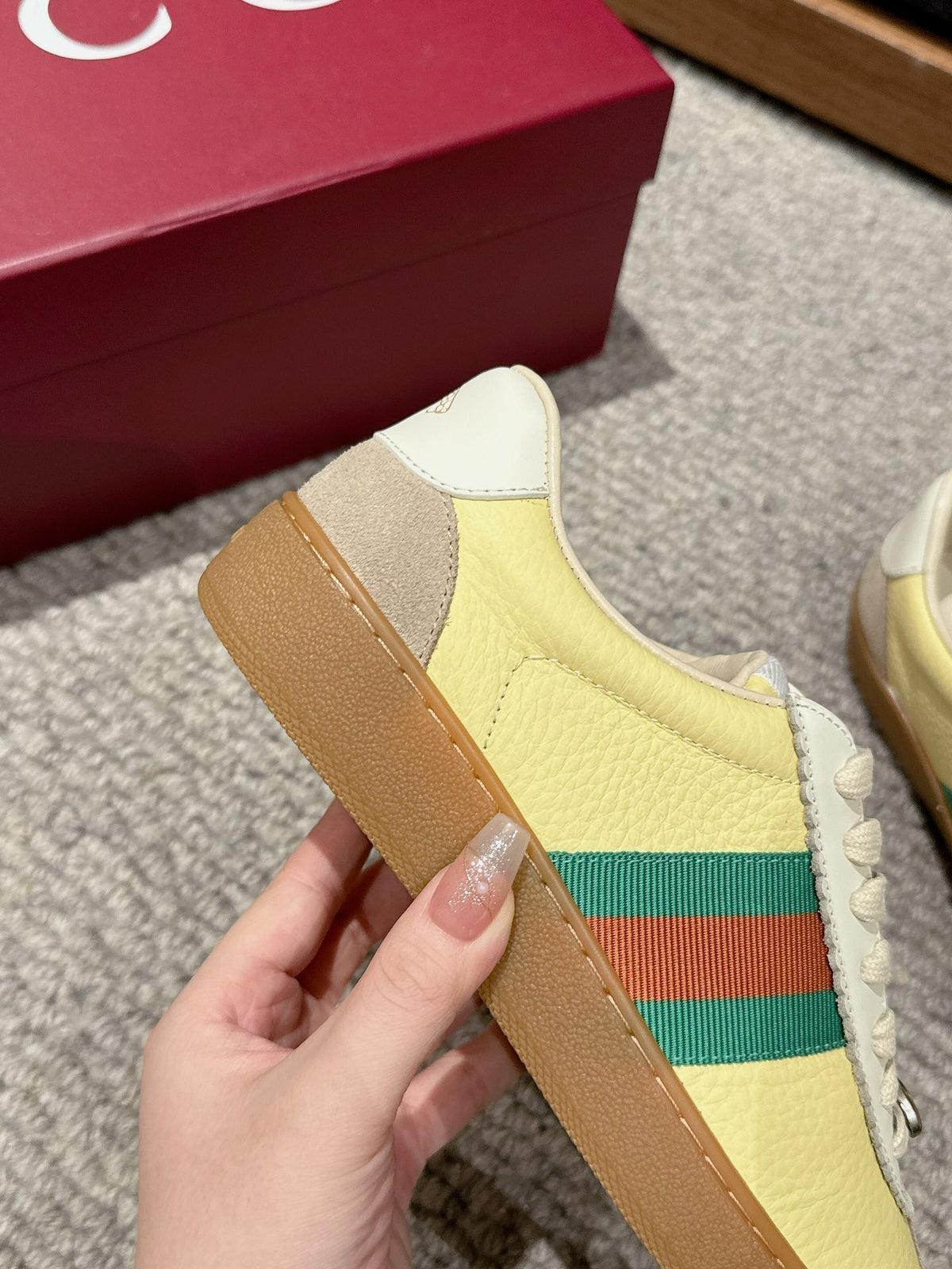 GG & ADIDAS SNEAKER KHAKI CALFSKIN