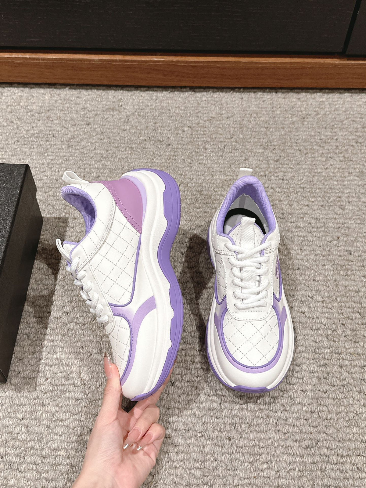 CC CLASSIC SNEAKER IN WHITE MIX IRIS PURPLE LAMBSKIN