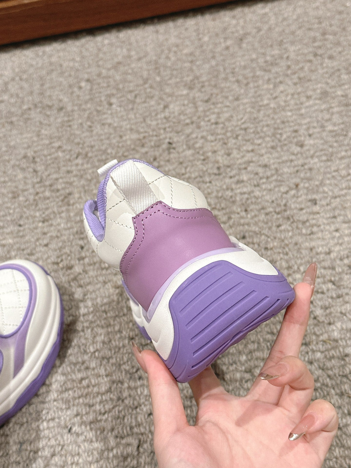 CC CLASSIC SNEAKER IN WHITE MIX IRIS PURPLE LAMBSKIN