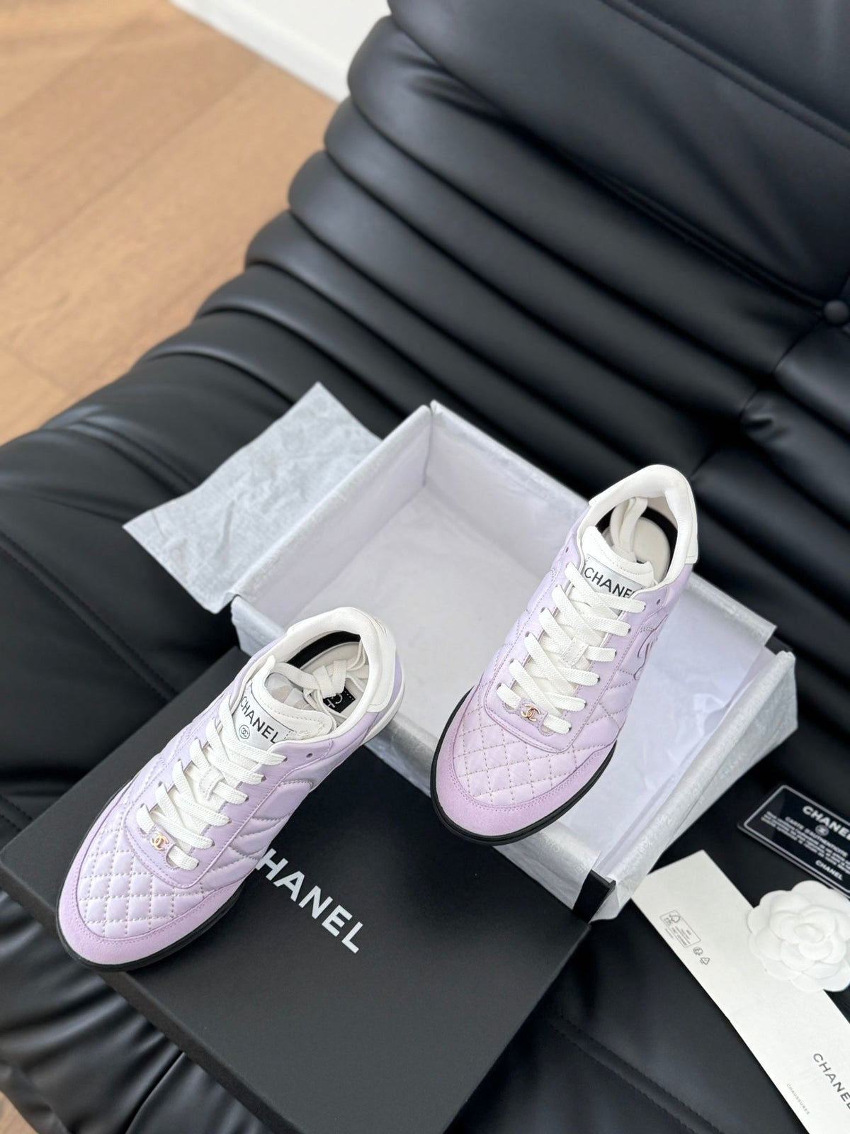 CC SNEAKER IN PALE PURPLE MIX WHITE EMBROIDERED LAMBSKIN