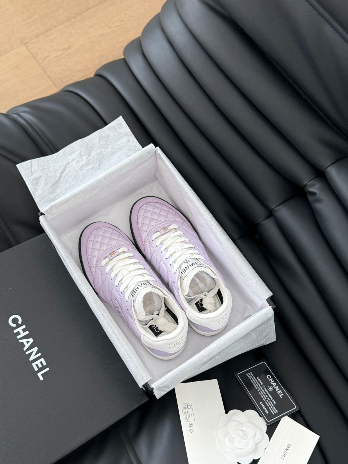 CC SNEAKER IN PALE PURPLE MIX WHITE EMBROIDERED LAMBSKIN