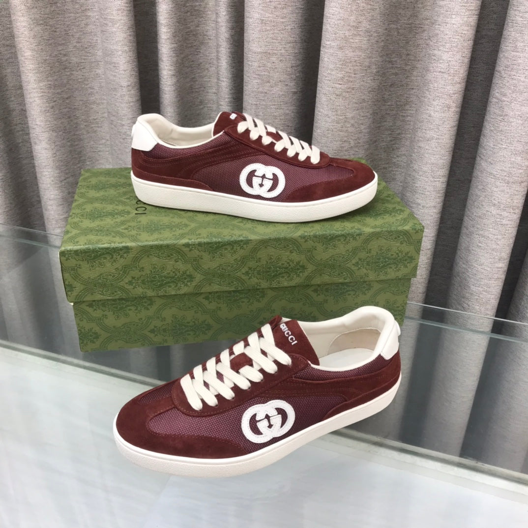 GG INTERLOCKING G SNEAKER WINE SUEDE