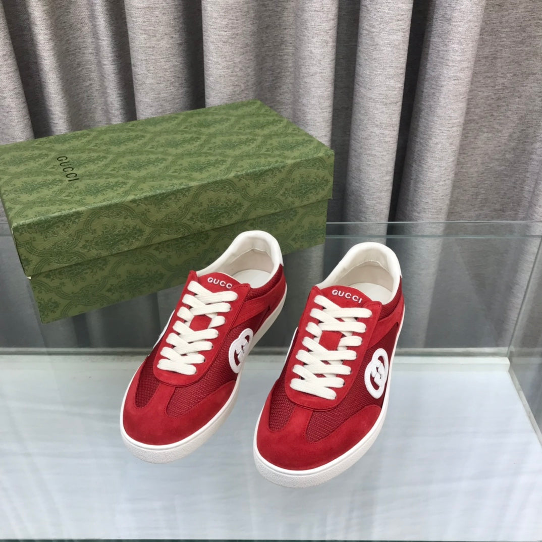 GG INTERLOCKING G SNEAKER CHERRY SUEDE