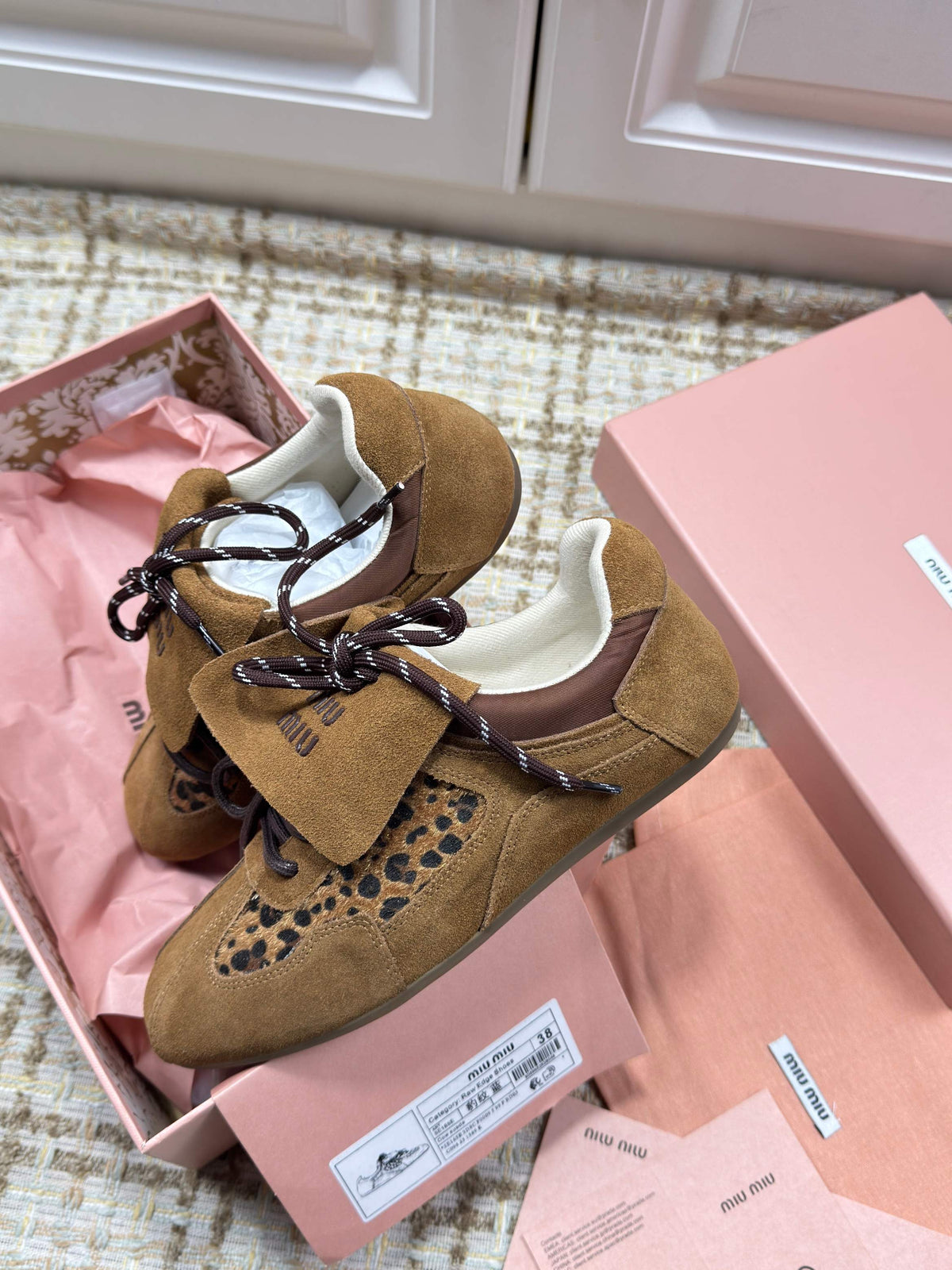 MIUMIU 26S SNEAKERS IN DARK BROWN SUEDE 01