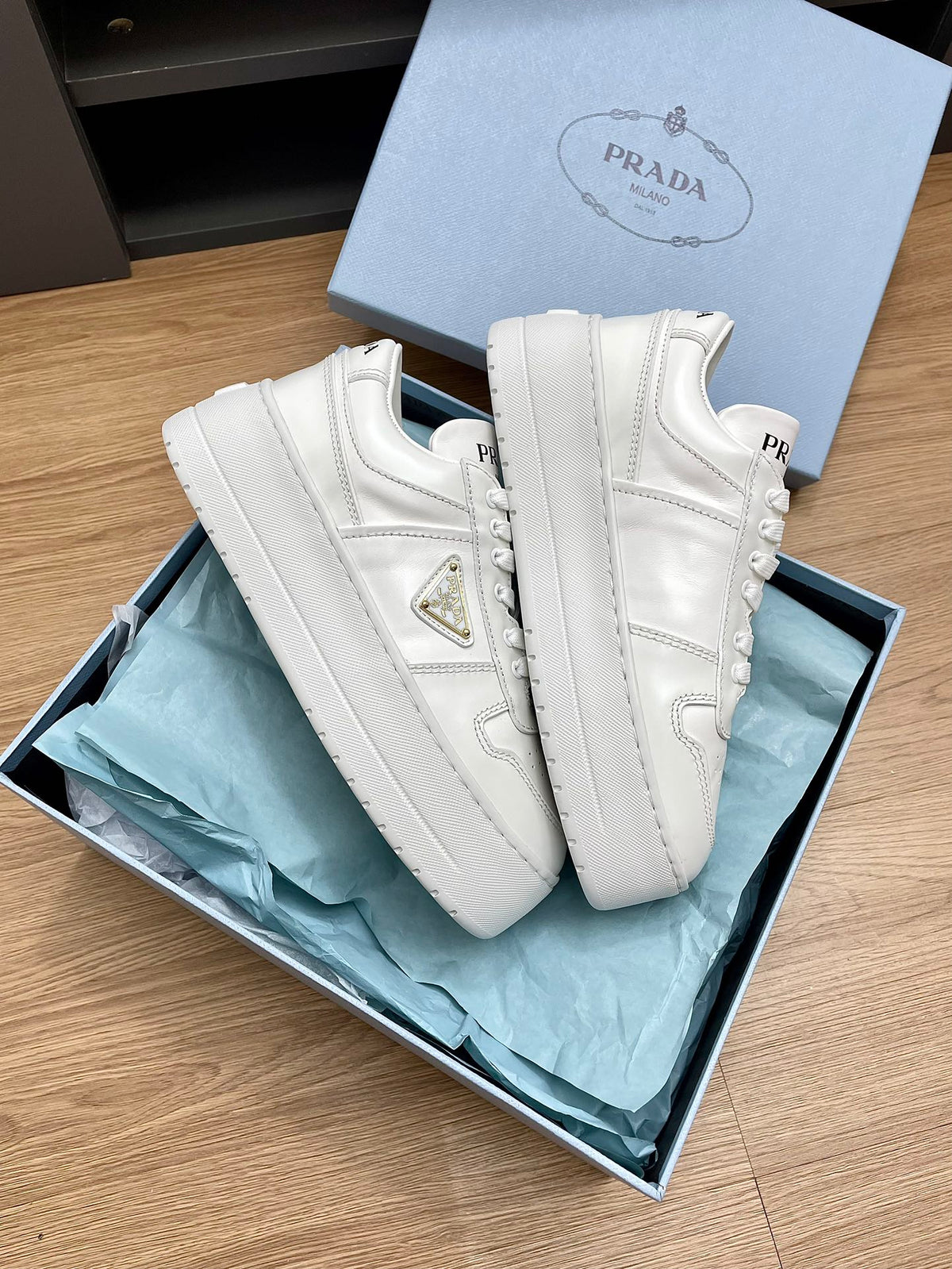 PRA DOWNTOWN BOLD SNEAKERS WHITE CALFSKIN