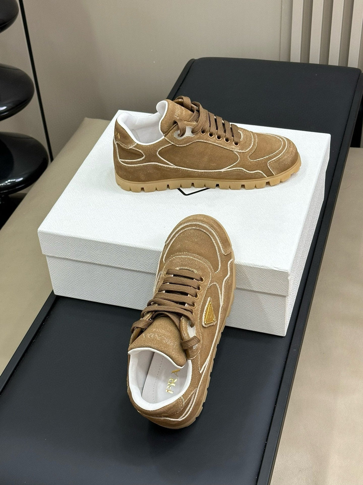 PRA TRAIL FADED SUEDE SNEAKERS CINNAMON