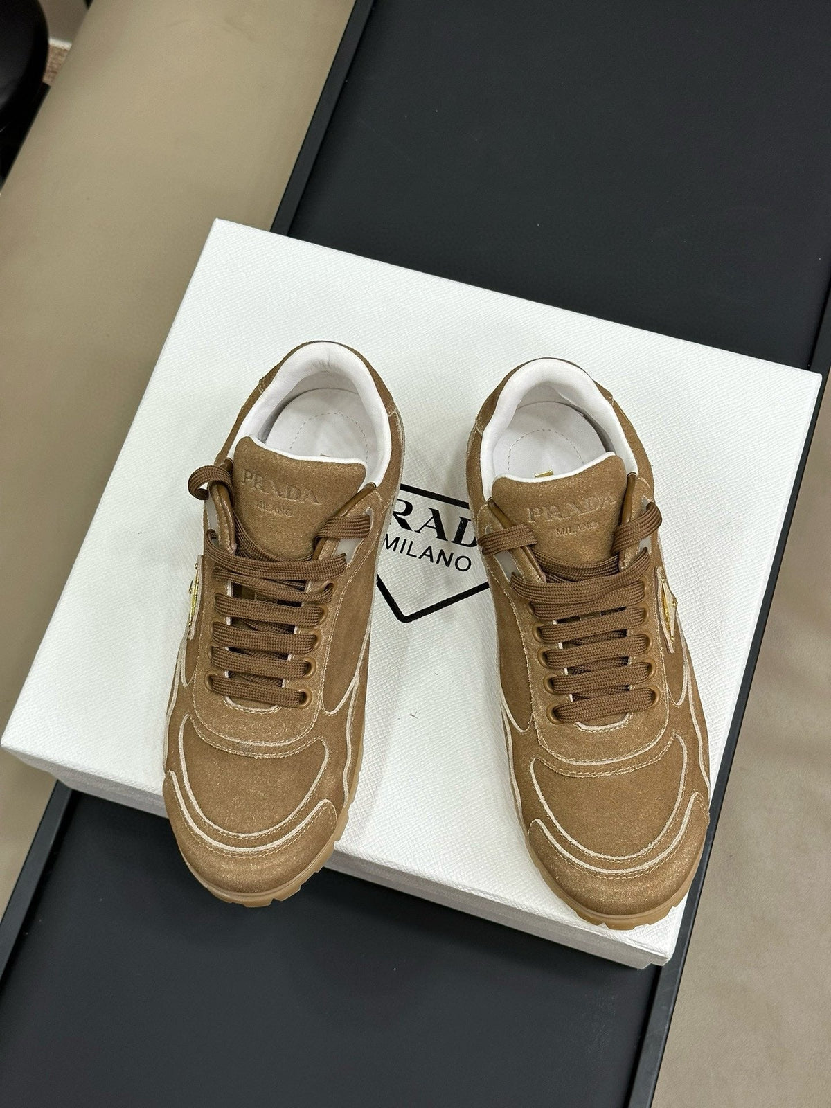 PRA TRAIL FADED SUEDE SNEAKERS CINNAMON