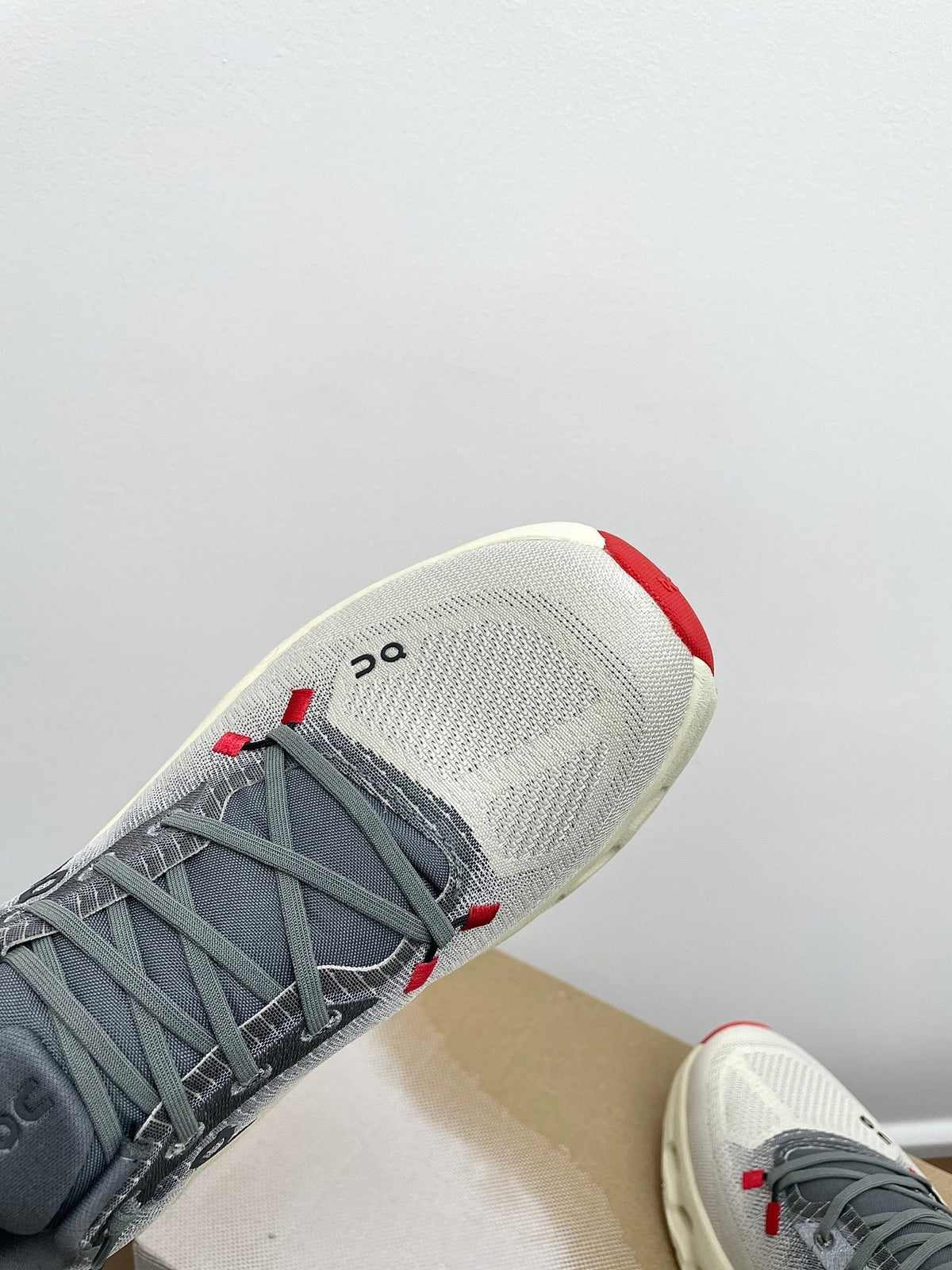 LOEWE 26S CLOUDTILT SNEAKER IN DARK GRAY AND WHITE RECYCLED POLYESTER