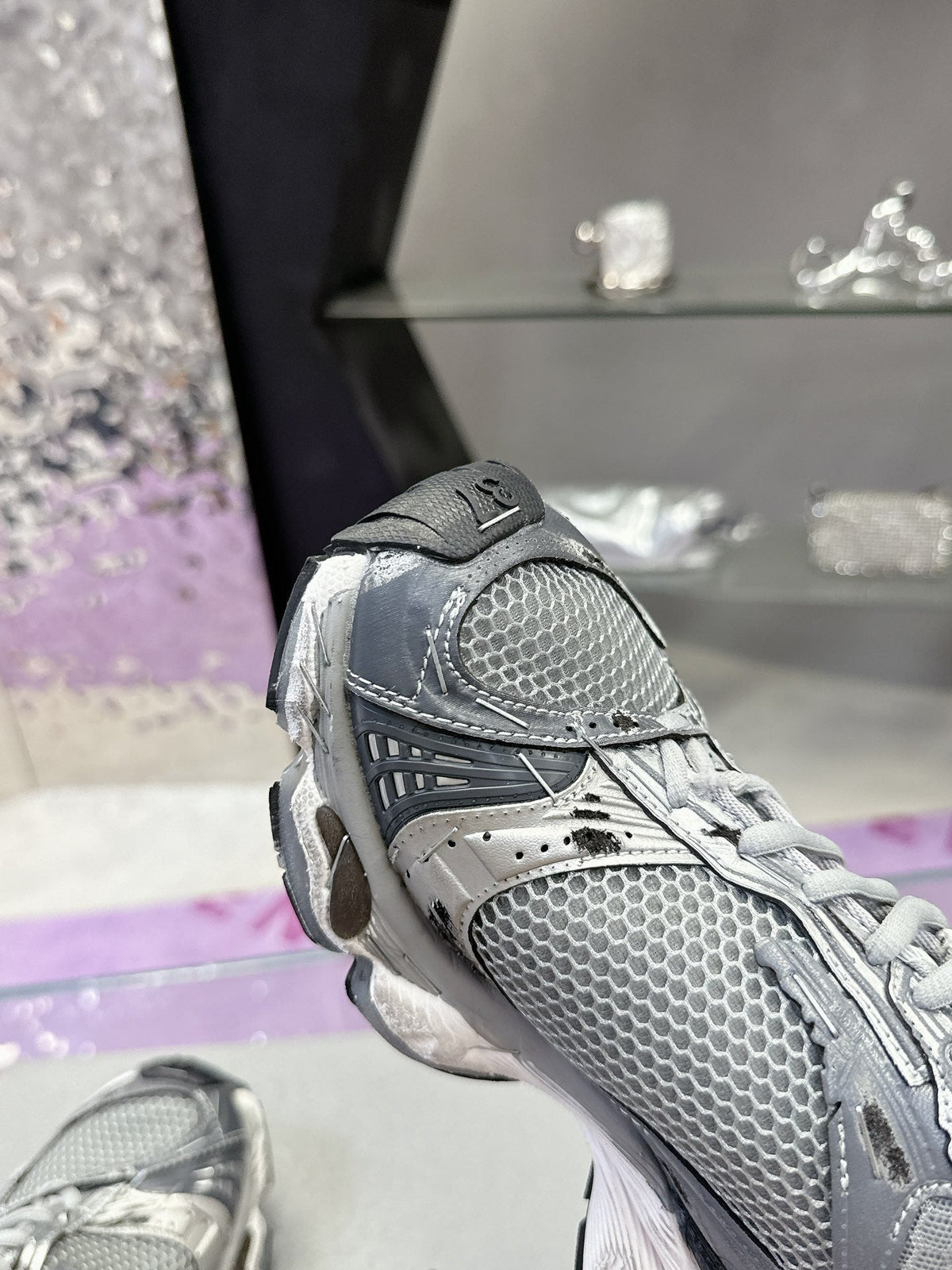 STAPLER SNEAKER IN GRAY POLYURETHANE AND POLYESTER