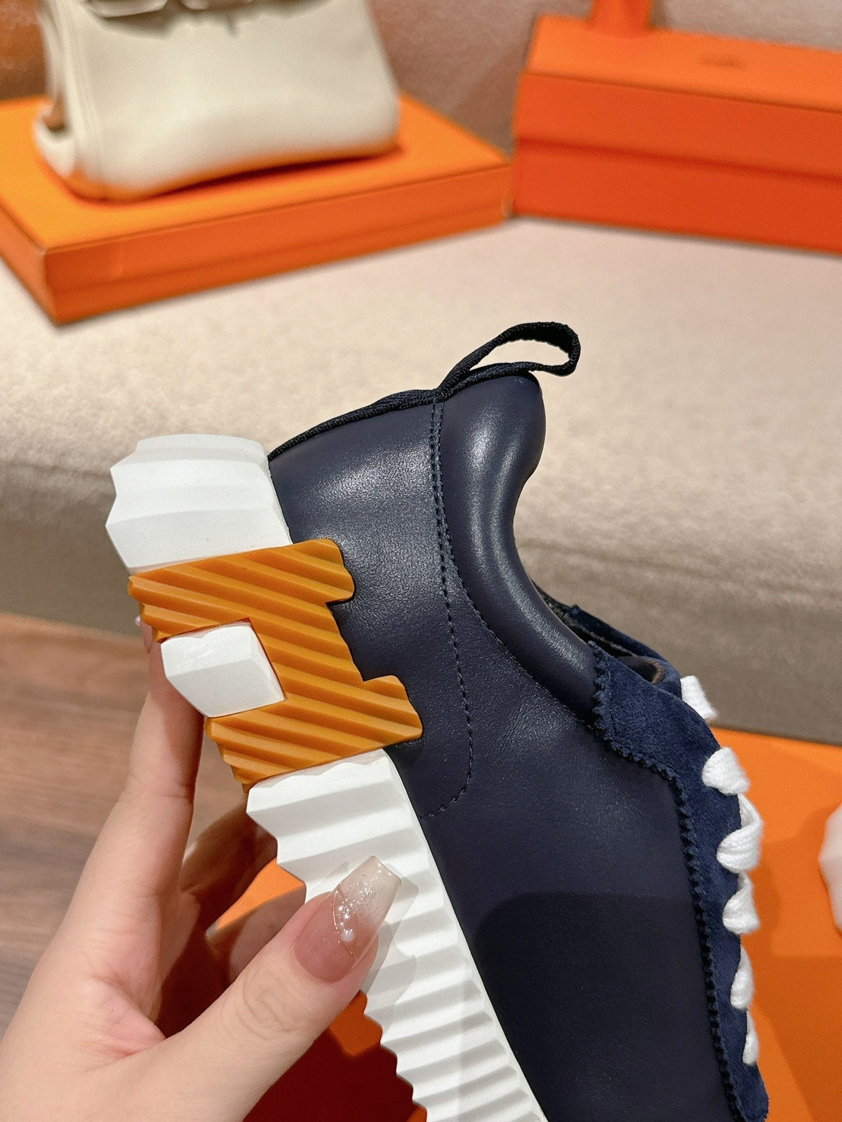 MAINLAND SNEAKER IN NAVY BLUE SUEDE AND CALFSKIN 959296