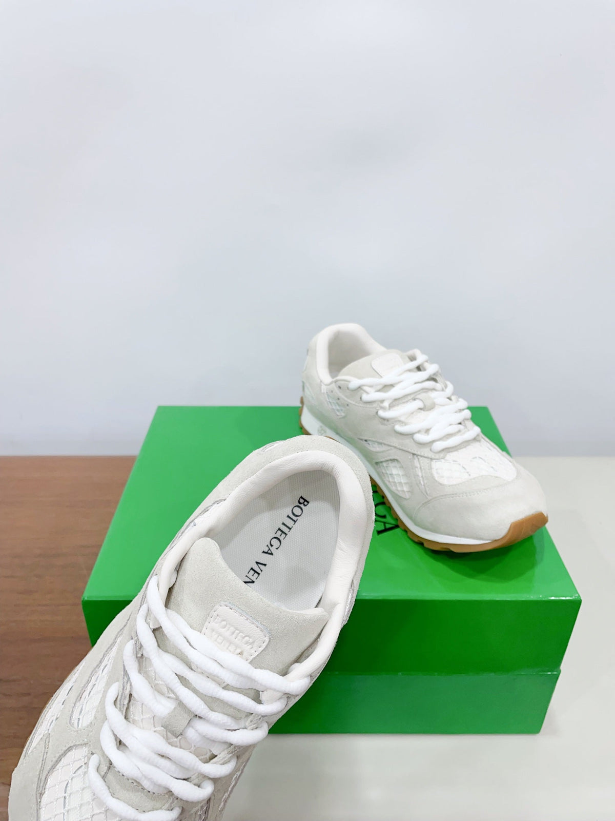 ORBIT SNEAKER IN SEA SALT SUEDE AND TECHNICAL MESH