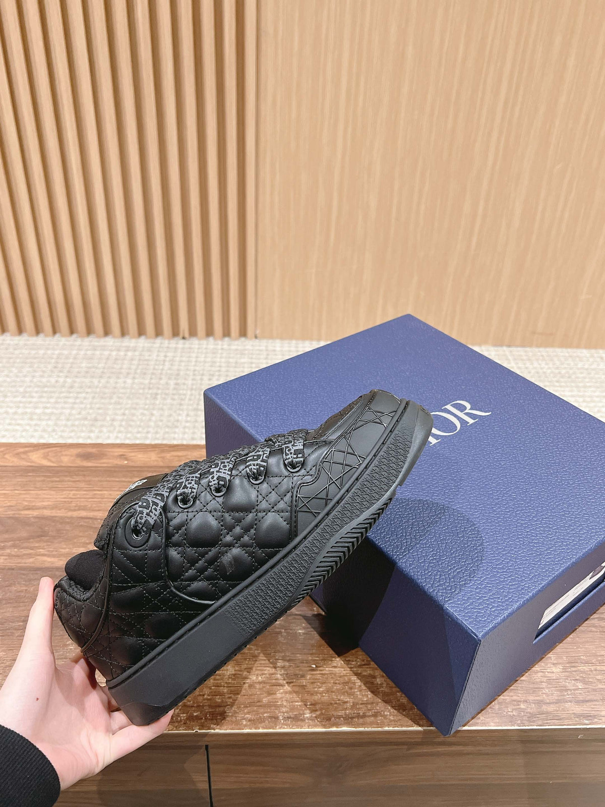 BY ERL B9S SKATER SNEAKER IN BLACK CANNAGE LAMBSKIN