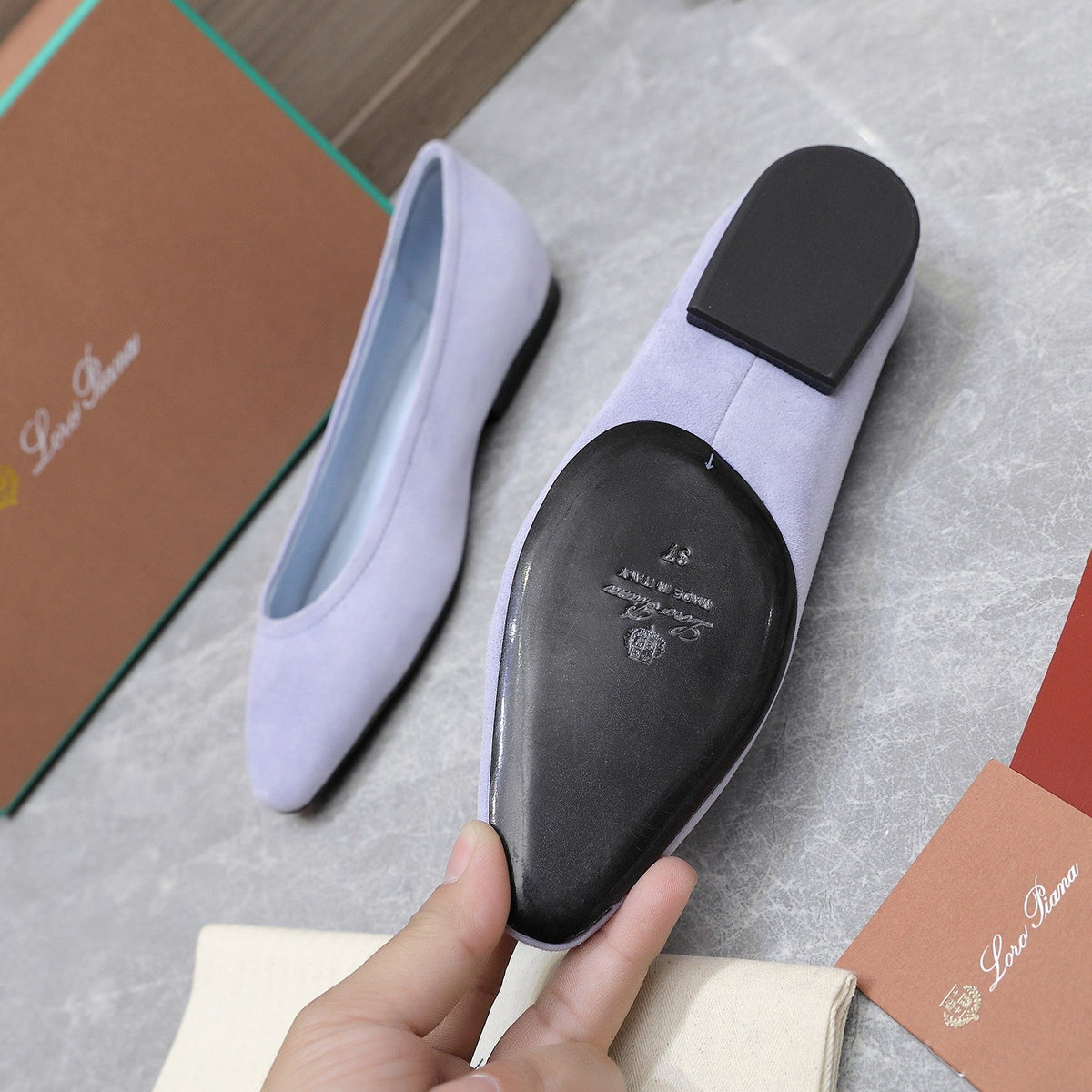 CLASSIC BALLET SHOES IN PASTEL PURPLE SUEDUE