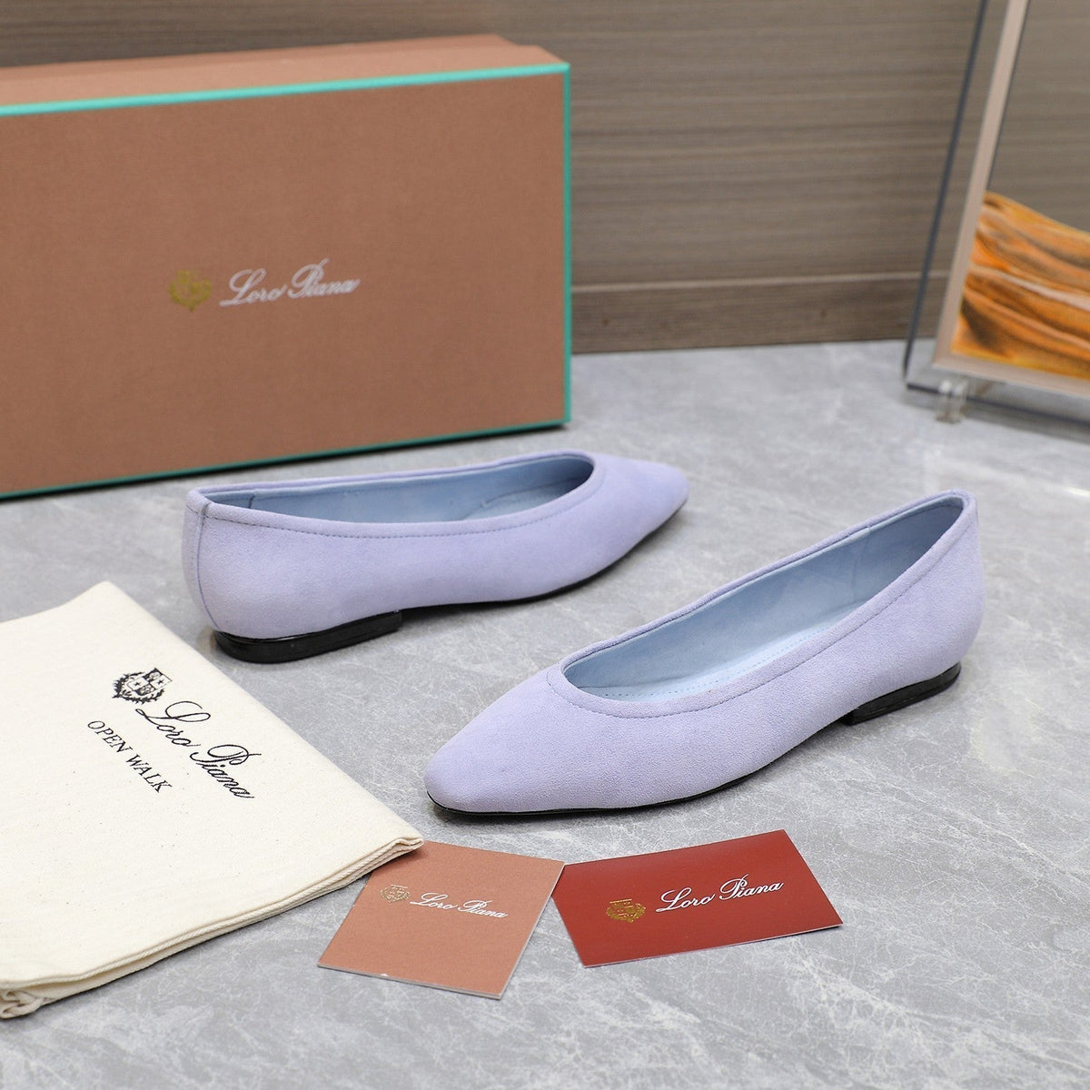 CLASSIC BALLET SHOES IN PASTEL PURPLE SUEDUE