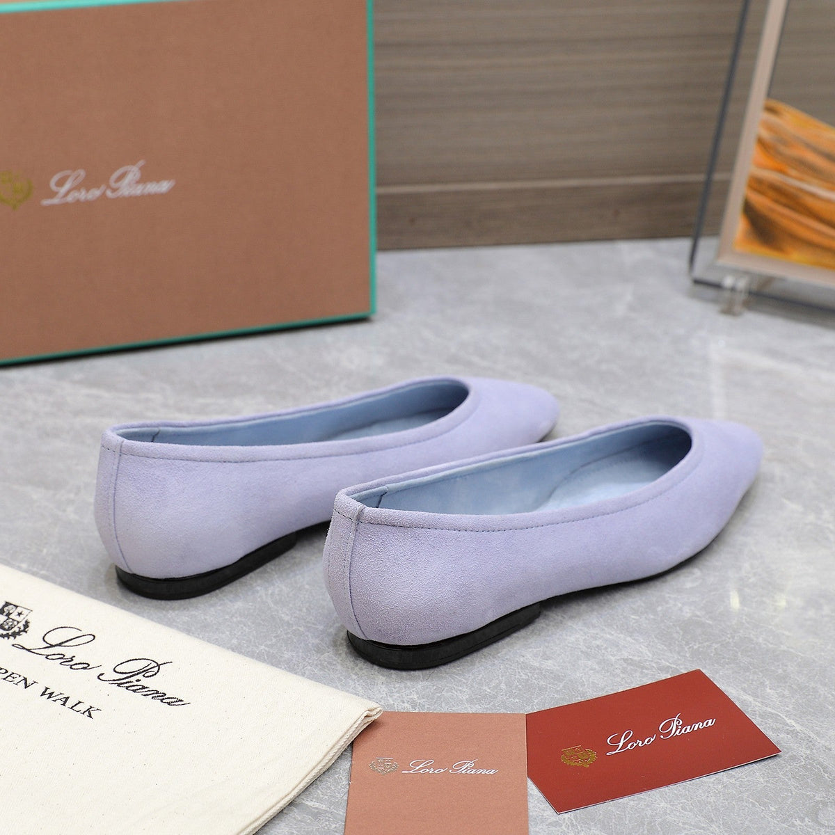 CLASSIC BALLET SHOES IN PASTEL PURPLE SUEDE