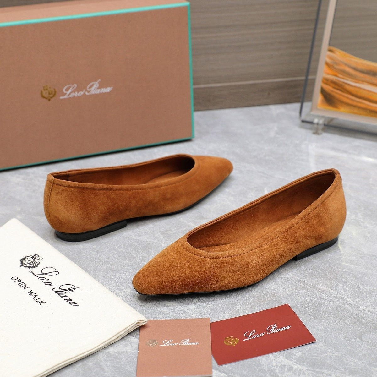 CLASSIC BALLET SHOES IN BRONZE BROWN SUEDUE