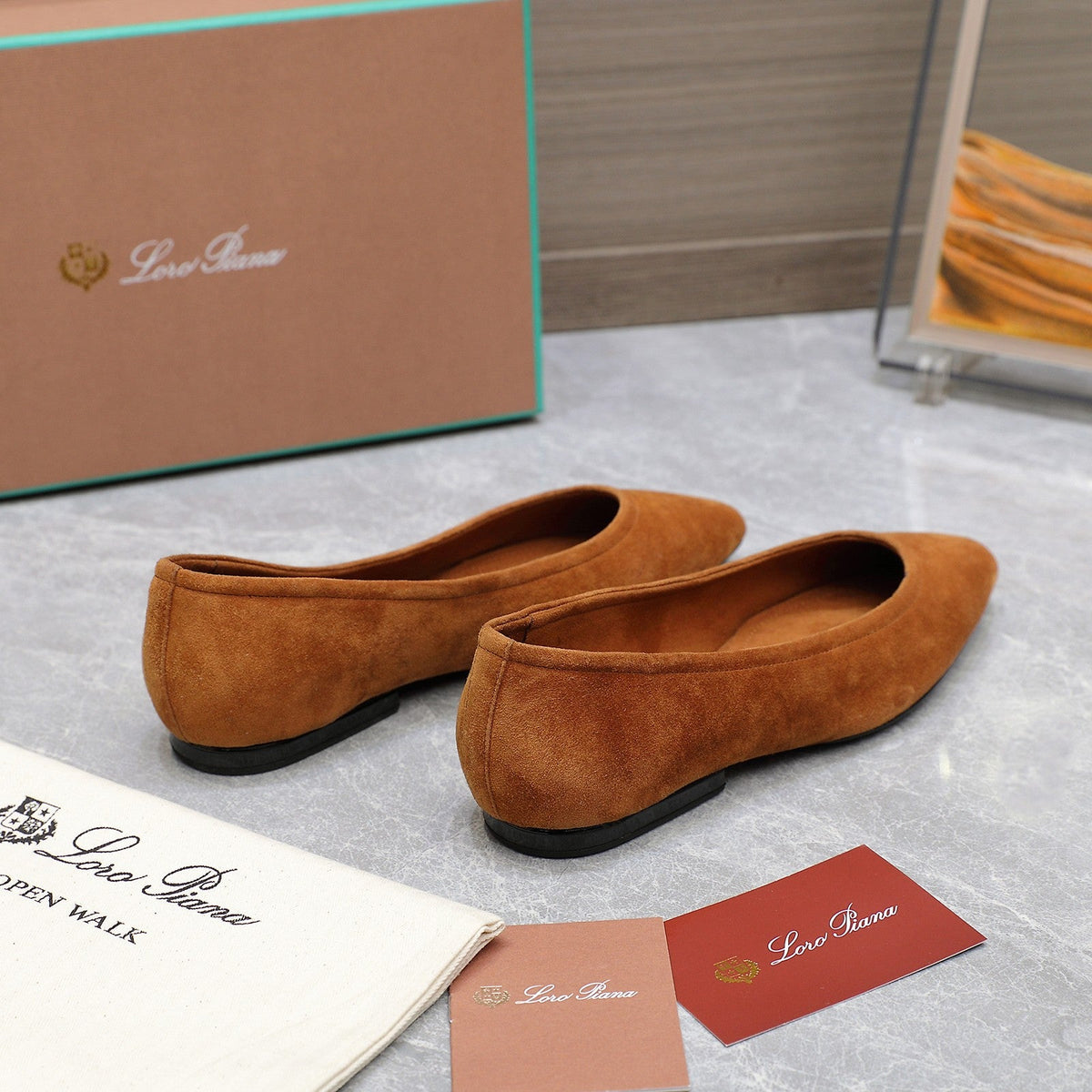CLASSIC BALLET SHOES IN BRONZE BROWN SUEDUE