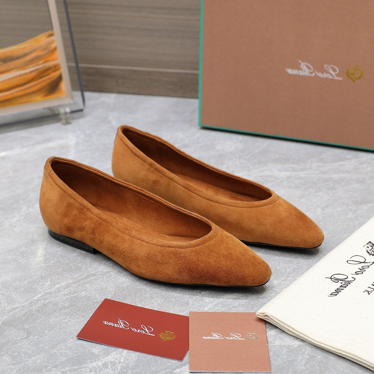 CLASSIC BALLET SHOES IN BRONZE BROWN SUEDUE