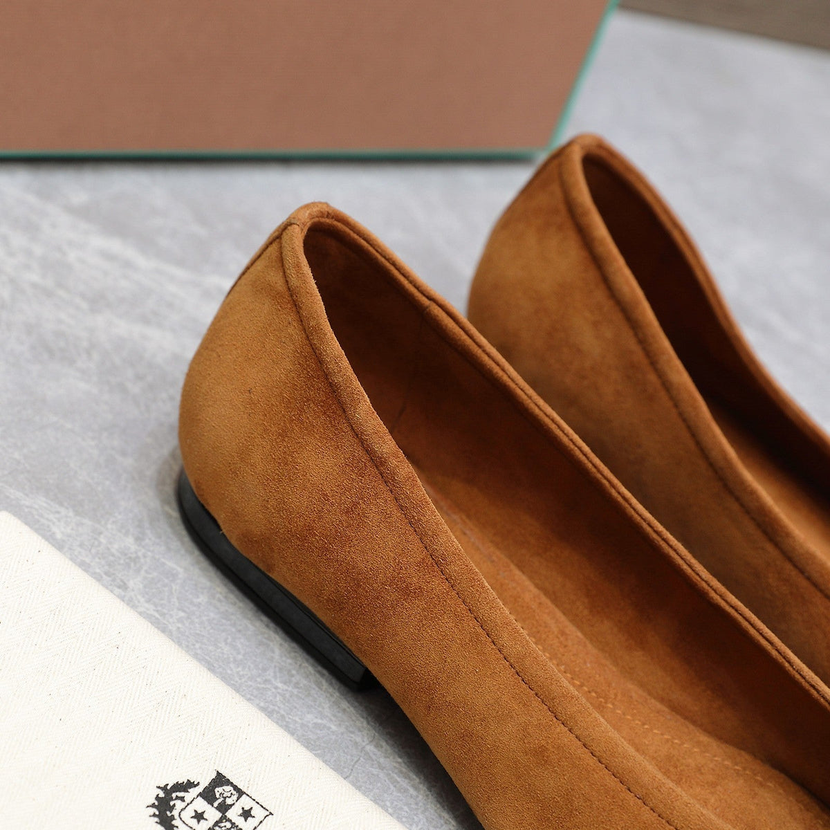 CLASSIC BALLET SHOES IN BRONZE BROWN SUEDUE