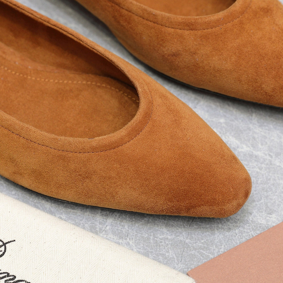 CLASSIC BALLET SHOES IN BRONZE BROWN SUEDUE