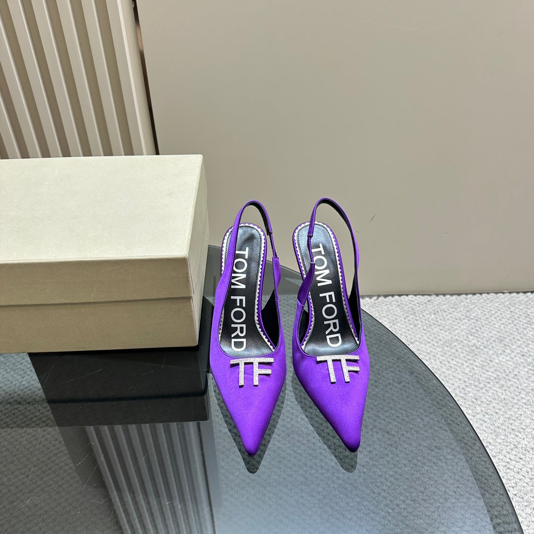 ANGELINA 10 CM SLINGBACK IN ROYAL PURPLE CALFSKIN