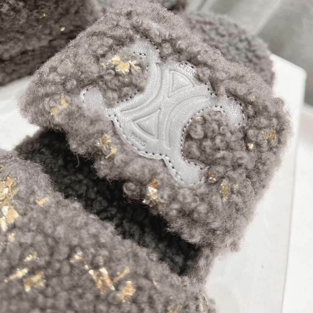 DAD SANDALS FOSSIL GRAY PURE SHEEP WOOL