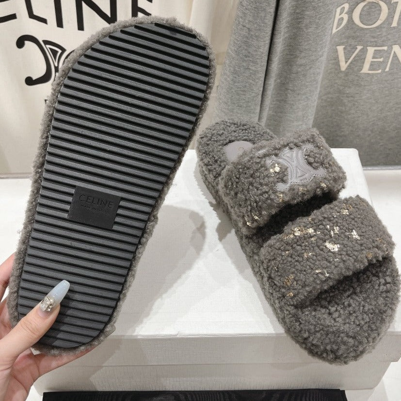 DAD SANDALS FOSSIL GRAY PURE SHEEP WOOL