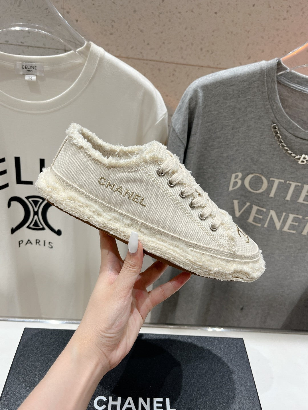 CC SNEAKER WHITE DENIM FABRIC