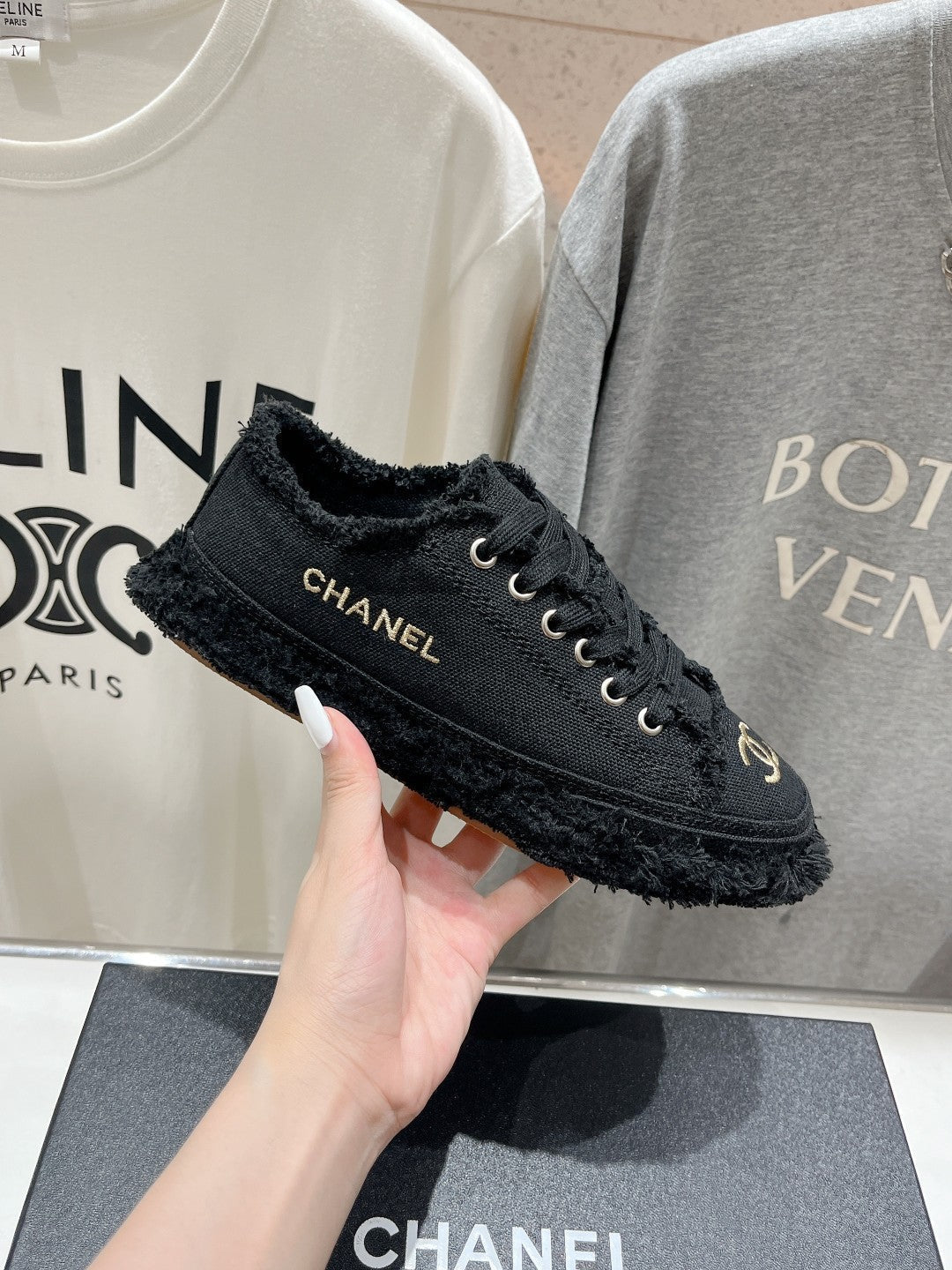 CC SNEAKER BLACK DENIM FABRIC