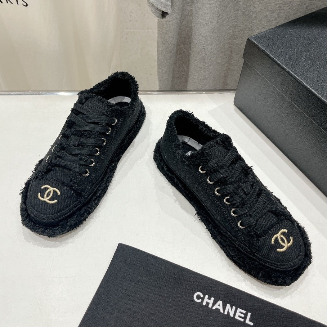 CC SNEAKER BLACK DENIM FABRIC
