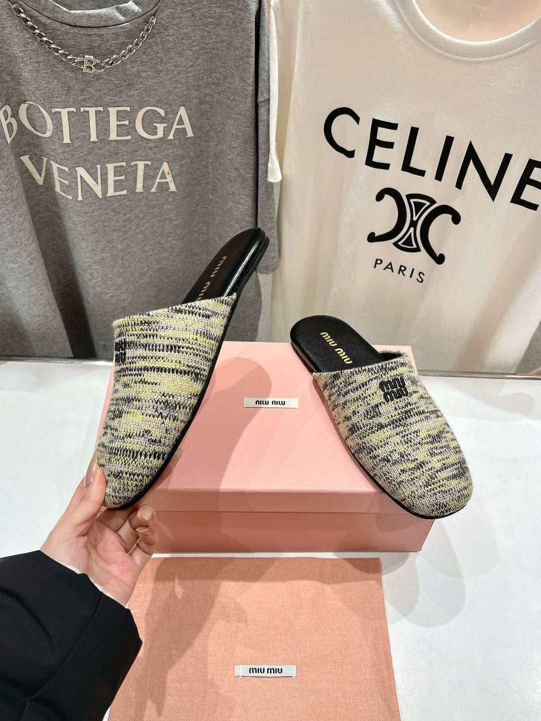 KNITTED MULES IN MULTICOLOR WOOL