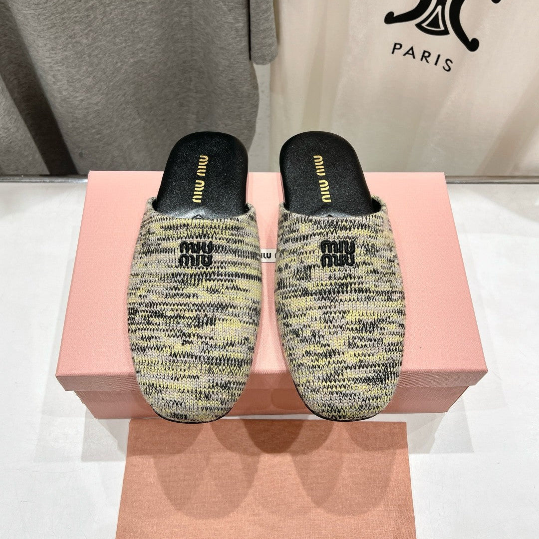 KNITTED MULES IN MULTICOLOR WOOL