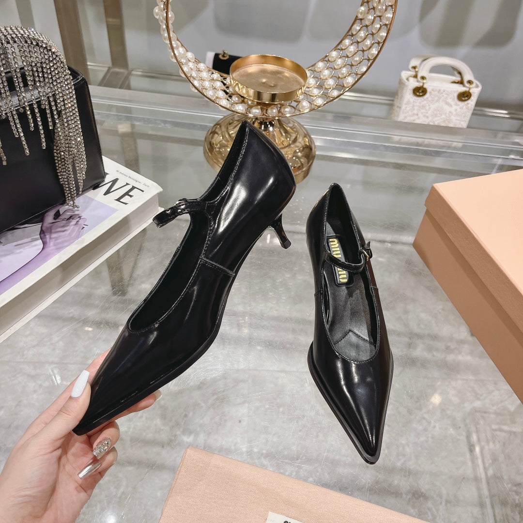 Slingback Shoes Black Beads